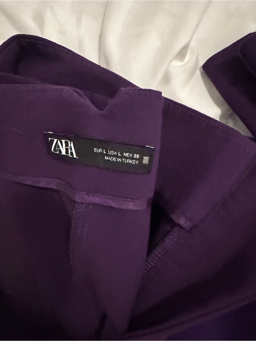 Zara High-Waist Purple Cropped Tapered Pants - Picture 7 of 7